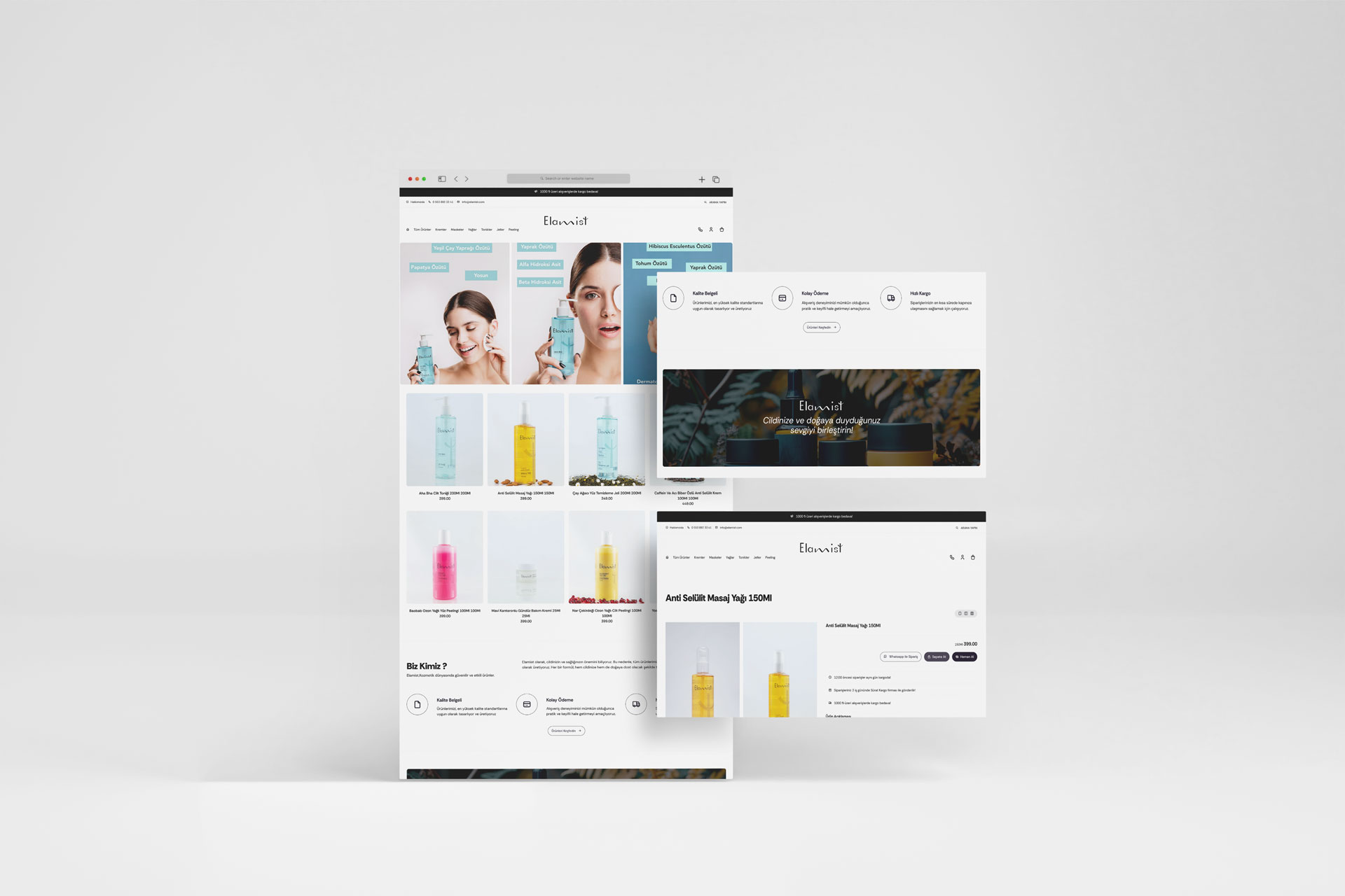 Elamist Kozmetik İçin Özel SEO Uyumlu Web Sitesi Tasarımı